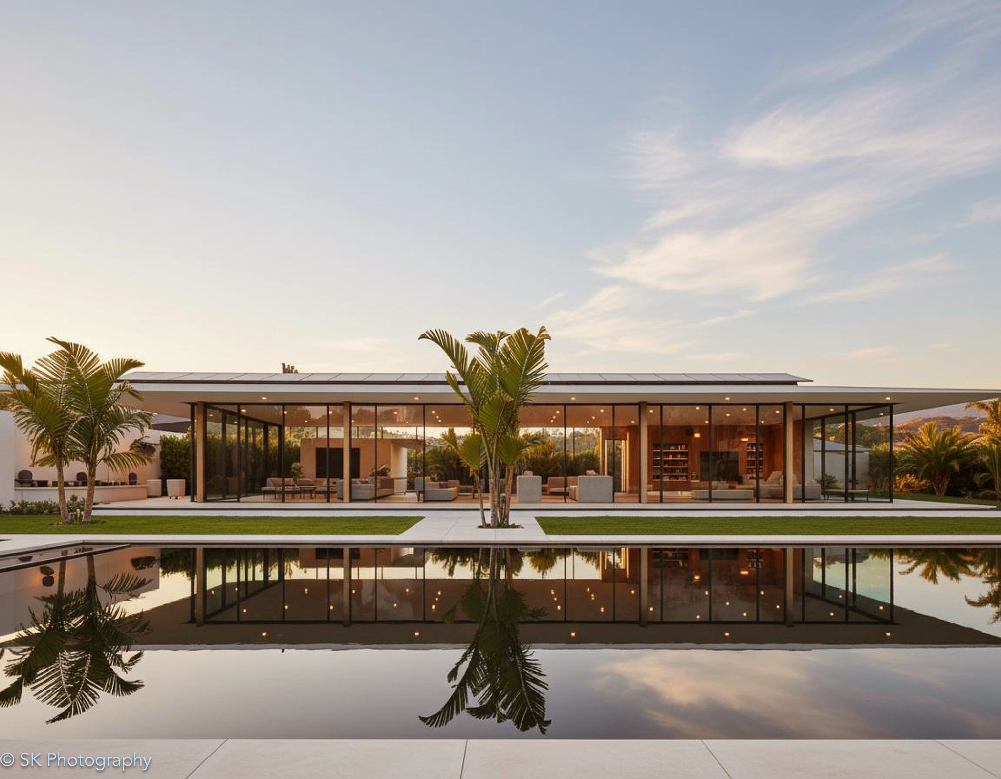 wide view of luxury residential house Triangle real estate photography